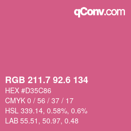 カラーコード: RGB 211.7 92.6 134 | qconv.com