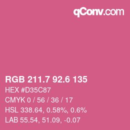 カラーコード: RGB 211.7 92.6 135 | qconv.com