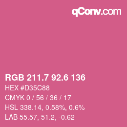 カラーコード: RGB 211.7 92.6 136 | qconv.com