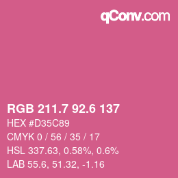 カラーコード: RGB 211.7 92.6 137 | qconv.com