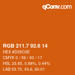 カラーコード: RGB 211.7 92.6 14 | qconv.com