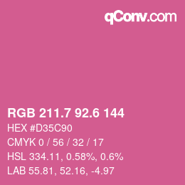 カラーコード: RGB 211.7 92.6 144 | qconv.com