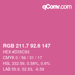 カラーコード: RGB 211.7 92.6 147 | qconv.com
