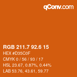カラーコード: RGB 211.7 92.6 15 | qconv.com