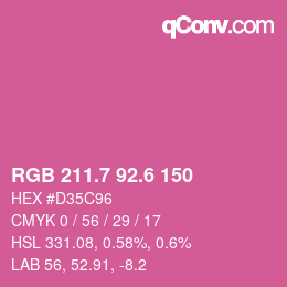 カラーコード: RGB 211.7 92.6 150 | qconv.com