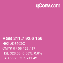 カラーコード: RGB 211.7 92.6 156 | qconv.com