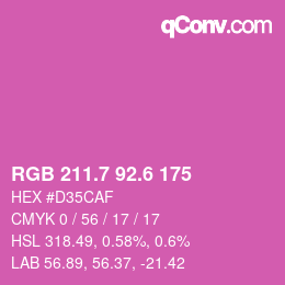 カラーコード: RGB 211.7 92.6 175 | qconv.com