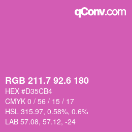 カラーコード: RGB 211.7 92.6 180 | qconv.com