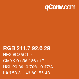 カラーコード: RGB 211.7 92.6 29 | qconv.com