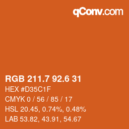 カラーコード: RGB 211.7 92.6 31 | qconv.com