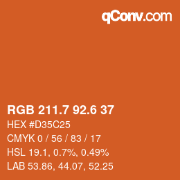 カラーコード: RGB 211.7 92.6 37 | qconv.com
