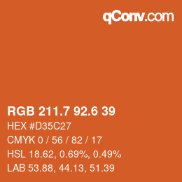 カラーコード: RGB 211.7 92.6 39 | qconv.com