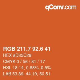 カラーコード: RGB 211.7 92.6 41 | qconv.com