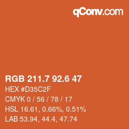 カラーコード: RGB 211.7 92.6 47 | qconv.com