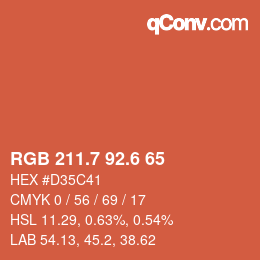 カラーコード: RGB 211.7 92.6 65 | qconv.com