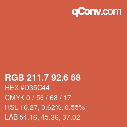 カラーコード: RGB 211.7 92.6 68 | qconv.com