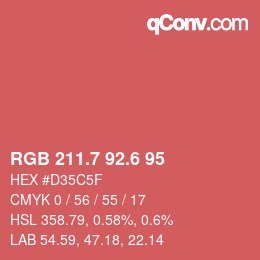 カラーコード: RGB 211.7 92.6 95 | qconv.com