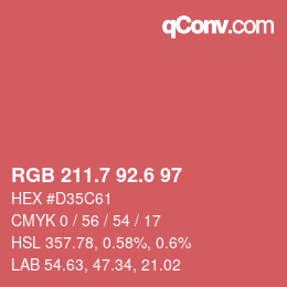 カラーコード: RGB 211.7 92.6 97 | qconv.com