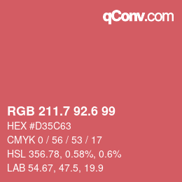 カラーコード: RGB 211.7 92.6 99 | qconv.com