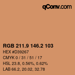 Color code: RGB 211.9 146.2 103 | qconv.com
