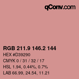 Color code: RGB 211.9 146.2 144 | qconv.com