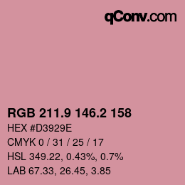 Color code: RGB 211.9 146.2 158 | qconv.com