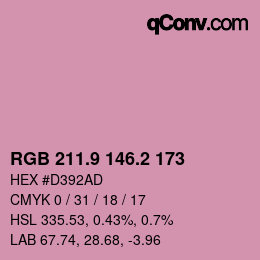 Color code: RGB 211.9 146.2 173 | qconv.com