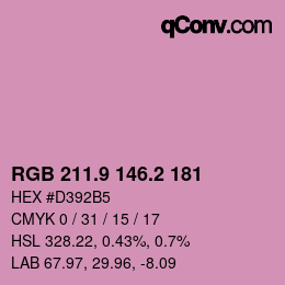 カラーコード: RGB 211.9 146.2 181 | qconv.com