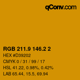 カラーコード: RGB 211.9 146.2 2 | qconv.com