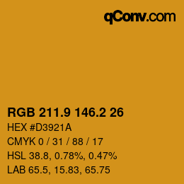 カラーコード: RGB 211.9 146.2 26 | qconv.com