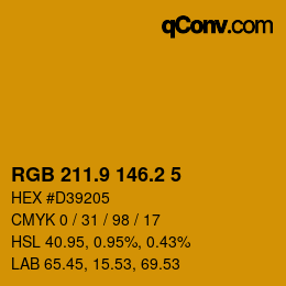 カラーコード: RGB 211.9 146.2 5 | qconv.com