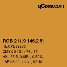 Color code: RGB 211.9 146.2 51 | qconv.com
