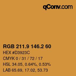 カラーコード: RGB 211.9 146.2 60 | qconv.com
