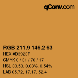カラーコード: RGB 211.9 146.2 63 | qconv.com