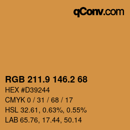 カラーコード: RGB 211.9 146.2 68 | qconv.com