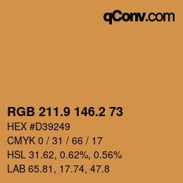 カラーコード: RGB 211.9 146.2 73 | qconv.com