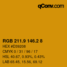 カラーコード: RGB 211.9 146.2 8 | qconv.com