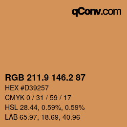 カラーコード: RGB 211.9 146.2 87 | qconv.com