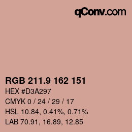 Color code: RGB 211.9 162 151 | qconv.com