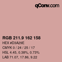 カラーコード: RGB 211.9 162 158 | qconv.com