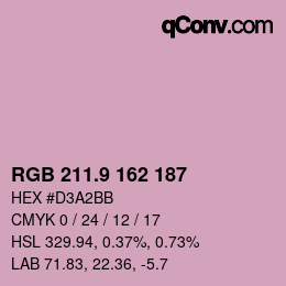 カラーコード: RGB 211.9 162 187 | qconv.com
