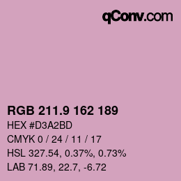 カラーコード: RGB 211.9 162 189 | qconv.com