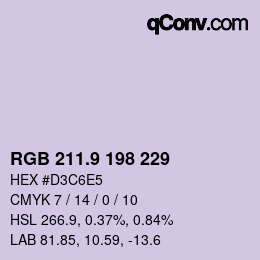 カラーコード: RGB 211.9 198 229 | qconv.com