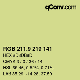 カラーコード: RGB 211.9 219 141 | qconv.com