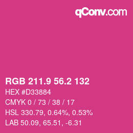 カラーコード: RGB 211.9 56.2 132 | qconv.com