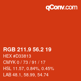 Farbcode: RGB 211.9 56.2 19 | qconv.com