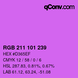 Color code: RGB 211 101 239 | qconv.com