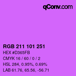 Color code: RGB 211 101 251 | qconv.com