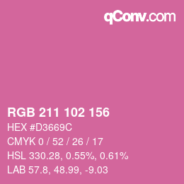 Color code: RGB 211 102 156 | qconv.com