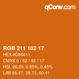 Color code: RGB 211 102 17 | qconv.com